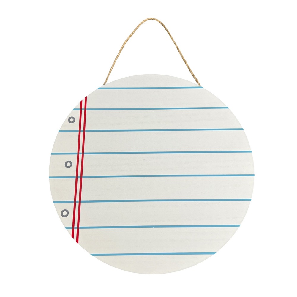 Hobby Lobby Round Notebook Paper Wooden Wall Sign Schoolhouse Decor 13 In Blank
